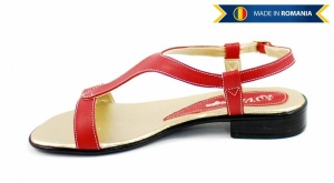 Sandale dama din piele naturala - Made in Romania S16RED - Img 2