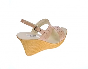 Sandale dama, din piele naturala, NUD - LAC, cu platforme de 8 cm, S46NUDLAC - Img 4