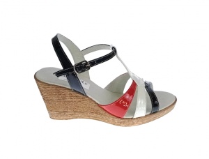 Sandale dama, din piele naturala, Platforme 7cm, Rosu, Alb, Negru, LAC, S47RAN2