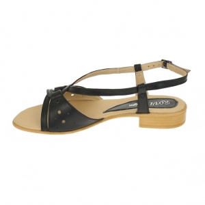 Sandale dama, din piele naturala, platforme de 2cm, culoare negru box- S36NBOX - Img 3