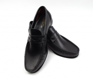Scarpi barbati din piele naturala de culoare neagra SC1N - Img 3