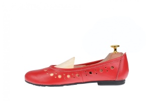 Balerini dama casual din piele naturala rosie - FLO2R - Img 3