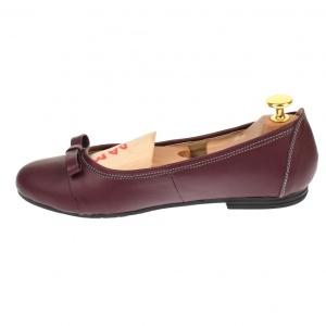 Balerini dama, grena, casual, din piele naturala - Made in Romania FLOGRENA - Img 4