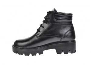Bocanci dama scurti din piele naturala de culoare neagra Kamely - Img 2