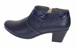Botine dama din piele naturala cu fermoar MV4 Bleumarin BT - Img 3