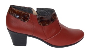 Botine dama din piele naturala portocaliu cu fermoar MV4PORT - Img 3