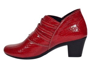 Botine dama rosii din piele naturala Croco cu toc de 6 cm BVS63CRR - Img 7