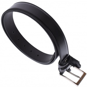 Curea barbati, casual-eleganta, din piele naturala, cusatura, negru, 3.6cm - LS102N - Img 2