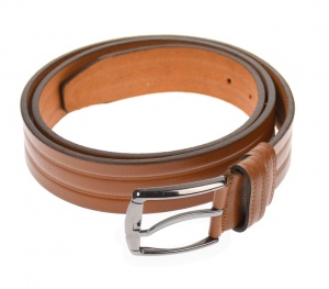 Curea barbati eleganta, din piele ecologica, maro 3.5 cm - DR1520M - Img 5