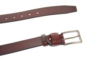 Curea barbati eleganta, din piele naturala, maro 3.5 cm - DR1215M - Img 2