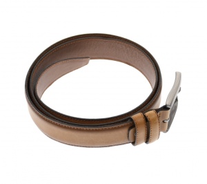 Curea barbati eleganta, din piele naturala, maro brun 3.5 cm - DR002BRUN - Img 2