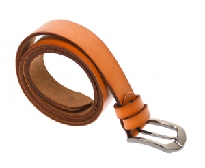 Curea barbati eleganta, din piele naturala, maro deschis 3.5 cm - DR1248MD - Img 3