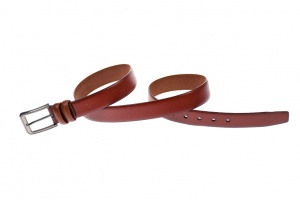 Curea barbati eleganta, din piele naturala rosie 3.5 cm - DR1320R - Img 4