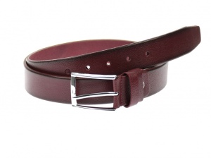 Curea barbati eleganta, din piele naturala, visinie 3.5 cm - DR1527VIS