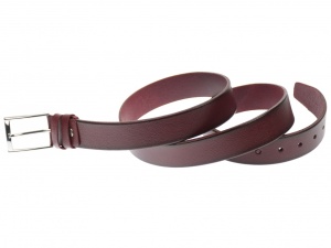 Curea barbati eleganta, din piele naturala, visinie 3.5 cm - DR1527VIS - Img 4