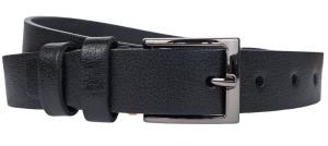 Curea barbati, eleganta, pentru costum, din piele naturala, Negru, 3cm - CK77N