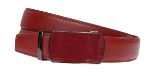Curea barbati eleganta pentru costum piele naturala, Bordeaux, 3.5cm TK12BR - Img 5