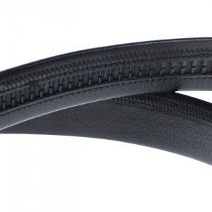 Curea din piele pentru barbati, catarama metalica fara ac, latime 3.5 cm, lungime reglabila, negru - LS201NBRBR - Img 3