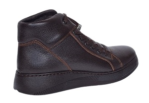 Ghete barbati casual din piele naturala, cu elastic, imblanite Maro GS414M - Img 6