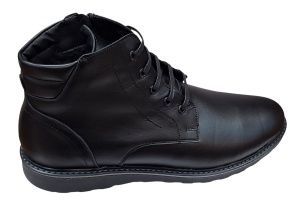 Ghete barbati casual din piele naturala cu fermoar (imblanite) Negre CORSANF - Img 4