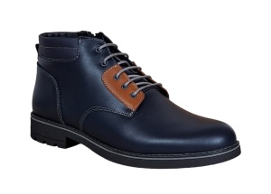 Ghete barbati casual, din piele naturala, cu siret, imblanite, bleumarin, GKR Imperium - GKR65BL - Img 6