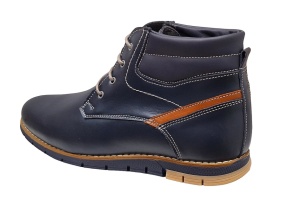 Ghete barbati casual, din piele naturala, cu siret, imblanite, GKR Rome - GKR64BL - Img 6