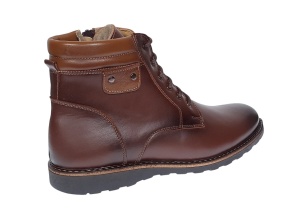 Ghete barbati casual din piele naturala cu siret si fermoar (imblanite) Corsa Maro GKR95M - Img 2