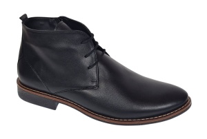 Ghete barbati casual din piele naturala de culoare neagra STDG184N - Img 2