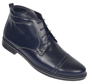 Ghete barbati casual din piele naturala imblanite Bleumarin BOND1BL - Img 10