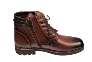 Ghete barbati casual din piele naturala (imblanite) Maro GKR39M - Img 2