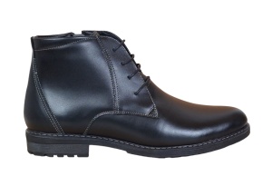 Ghete barbati casual, din piele naturala, imblanite, model iarna, negru, GF2071N2 - Img 3