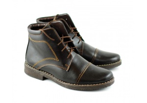 Ghete barbati casual - elegante din piele naturala maro ET99SM