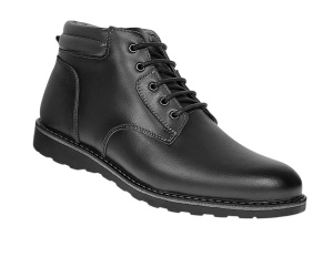 Ghete barbati din piele naturala cu siret si fermoar (imblanite) Corsa Negru GKR3XN - Img 6