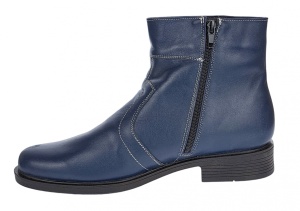 Ghete barbati din piele naturala, imblanite, elegante, cu fermoar, Bleumarin - GB99BLA1 - Img 2