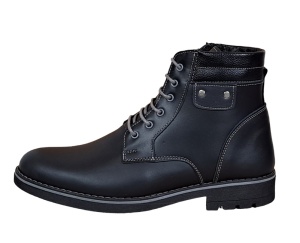 Ghete barbati din piele naturala imblanite Sultanah Negru GKR58N - Img 3