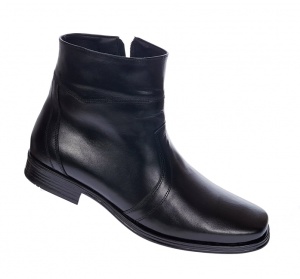 Ghete barbati elegante din piele naturala negre cu fermoar G04NOU - Img 5