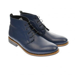 Ghete barbati office, elegante, din piele naturala bleumarin, Elion GB43BL