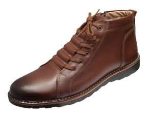 Ghete casual barbati piele naturala imblanite Corsa Maro - Img 3