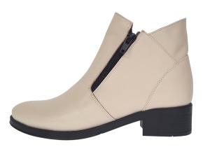 Ghete dama casual din piele naturala Bej Box NA316BB - Img 6