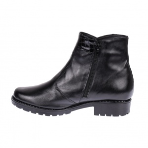 Ghete dama, casual, din piele naturala, cu fermoar, negre, imblanite - B4N - Img 6
