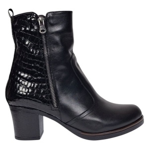 Ghete dama casual imblanite din piele naturala de culoare neagra GD206NBOX - Img 2