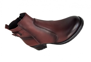 Ghete dama din piele naturala cu fermoar imblanite bordo Maia - GD680VIS - Img 2