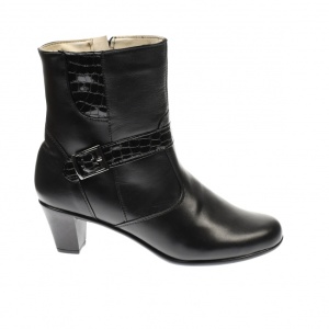 Ghete dama din piele naturala, cu fermoar, negre, IMBLANITE - 35CT - Img 2