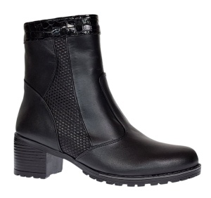 Ghete dama din piele naturala de culoare neagra imblanite Aisha MVS31XN - Img 6