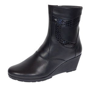 Ghete dama din piele naturala imblanite Orto Negre MVS34ORT - Img 6
