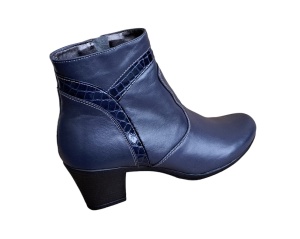 Ghetute dama din piele naturala, cu fermoar, bleumarin, MVS36BL - Img 3