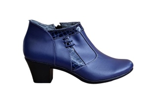 Ghetute dama din piele naturala, cu fermoar, bleumarin, MVS5BL - Img 6