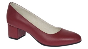 Marimea 37 Pantofi eleganti dama din piele naturala box, toc 5 cm - LNA73GRENA - Img 2