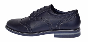 Marimea 41 Pantofi barbati casual din piele naturala bleumarin 411BLMBOX - Img 7