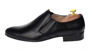 Marimea 42 Pantofi barbati cu elastic eleganti din piele naturala - Mod Negru - Img 3